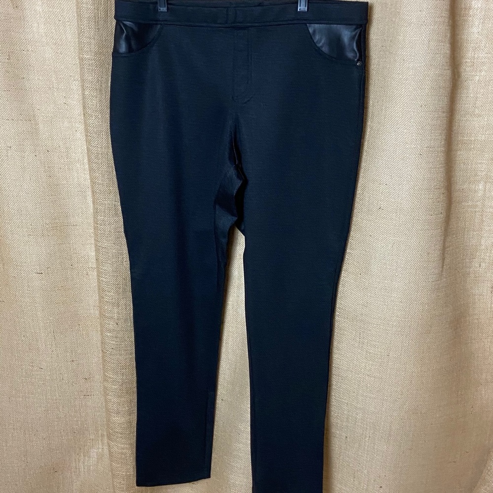 DKNY Jean | Pants w/Faux Leather